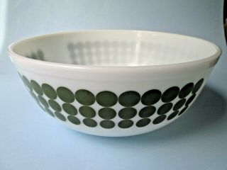 Vintage Pyrex 404 Green Polka Dot 4 Qt.  Glass Nesting Mixing Bowl