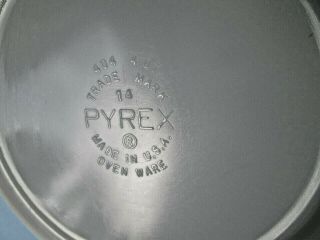 Vintage PYREX 404 GREEN POLKA DOT 4 Qt.  Glass Nesting Mixing Bowl 6
