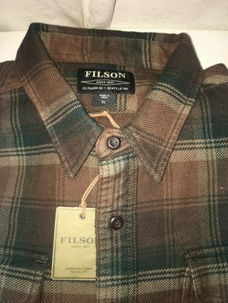 With Tags Filson Vintage Flannel Work Shirt Xl $145 1st Quality