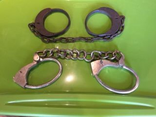 Vintage Police Tower Leg Irons / Shackles Plus Another Pair For One Money