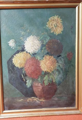 Very Rare Large Russian/french Painting On Canvas Size: 86 X 66 Cm.  1913 Years.