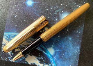 Vintage Montblanc Rollerball Pen 163 Solitaire Gold Classique Barley Finish