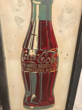 Vintage Coca Cola Metal Sign 18 X 36 Circa 1938 9