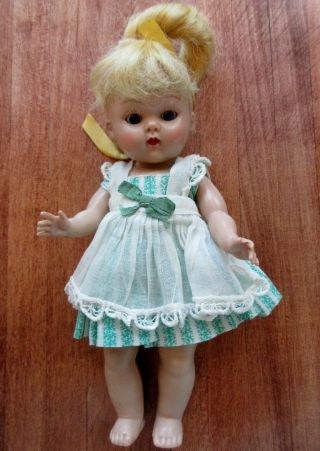VINTAGE VOGUE GINNY DOLL TINY MISS SERIES LUCY PAINTED LASHES TAGGED DRESS STRUN 5
