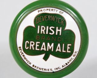 Vintage Beverwyck Breweries Irish Cream Ale Beer Ball Tap Knob Handle Green N.  Y. 2