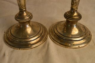 PAIR 2 PC GORHAM PURITAN STERLING SILVER CANDLESTICK CANDLE HOLDER 638 9” LARGE 5