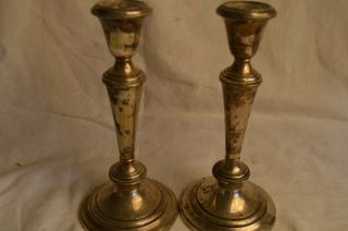 PAIR 2 PC GORHAM PURITAN STERLING SILVER CANDLESTICK CANDLE HOLDER 638 9” LARGE 7