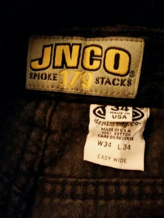 JNCO Jeans Classics Pipes Wide Wale Corduroy Pants Style 179W 34 x 34 USA Skater 2