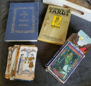 2 Vintage Tarot Card Decks And Books Runes By Blum,  Morgan Greer,  Metaphysical