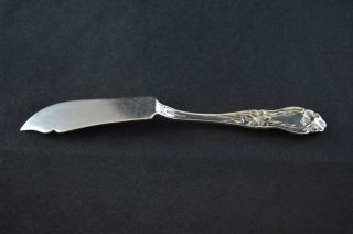 Frank Whiting Lily Floral Sterling Silver Flat Master Butter Knife 6 - 7/8 