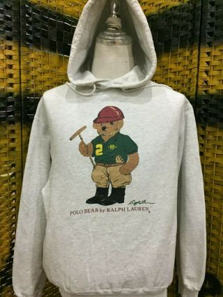 Vintage Polo Ralph Lauren / Polo Bear / Hoodies / Medium Size (uh18)