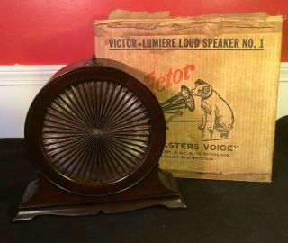 Rare Victor Lumiere Loud Speaker No 1 From 1925 For Antique Radio Box