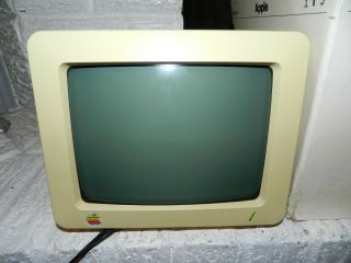 VINTAGE APPLE IIc COMPUTER MONITOR MODEL A2M4090 w/ORIGINAL BOX & POWER CORD 2