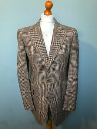 Vintage Turnbull And Asser Lightweight Checked Prince Of Wales Jacket Size 42