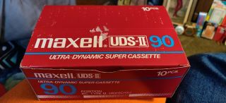 Full Box Of 10 Vintage Maxell Uds Ii 90 Min Cassettes