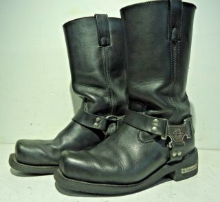 Milwaukee Vintage Black Leather Zip Up Motorcycle Boots Size 9.  5