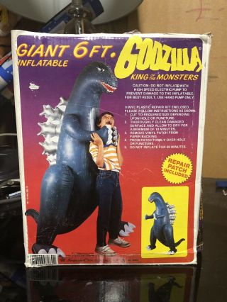 6 Foot Giant Godzilla Inflatable - Imperial Toy,  Vintage 1985 W/ Box