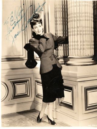 Oscar Winner Actress Joan Crawford,  Vintage Signed Studio Fashion Photo.