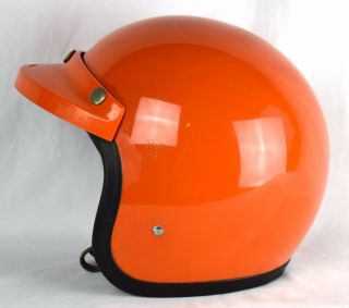 VTG 70s BELL RT MAGNUM TOPTEX MOTORCYCLE CAR RACING ORANGE HELMET w/ VISOR 7 3/8 4