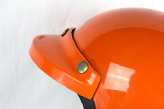 VTG 70s BELL RT MAGNUM TOPTEX MOTORCYCLE CAR RACING ORANGE HELMET w/ VISOR 7 3/8 7