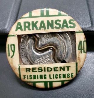 Vintage 1940 Arkansas Fishing License Resident