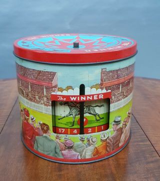 Peek Frean,  Sydney Vintage Biscuit Tin With Spinning Racing Horses