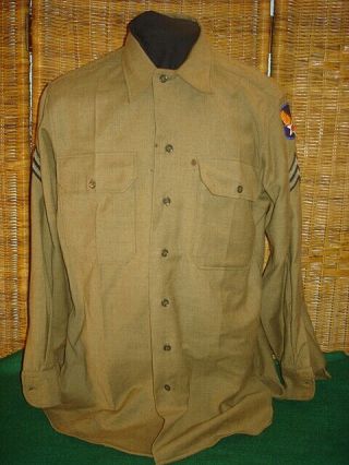 Wwii U.  S.  Od Flannel Shirt,  15 1/2 X 33