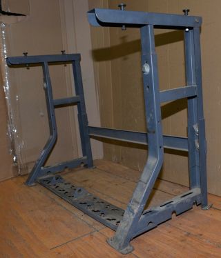 Vintage steel industrial sewing machine base adjustable height table desk B2 4