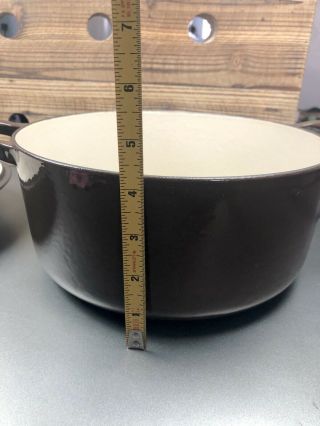 Le Creuset Vintage 3 Cast Iron Brown Pots Pan Quality Kitchenware 4