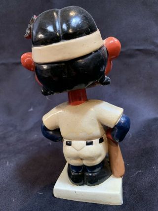1960 ' s,  VINTAGE CLEVELAND INDIANS,  CHIEF WAHOO,  SQUARE BASE,  BOBBLEHEAD,  JAPAN 3