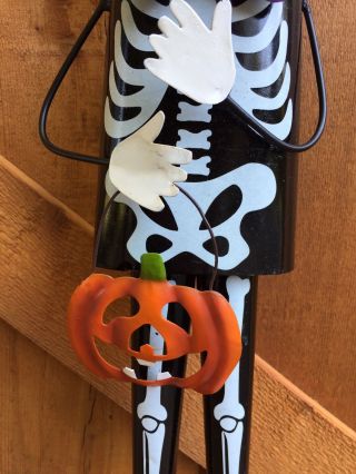 VTG DAY OF THE DEAD MEXICAN FOLK ART METAL JACK O LANTERN SKELETON HALLOWEEN 3