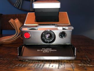 1973 Brown Vintage Polaroid Sx - 70 Land Camera Alpha 1 And Case.