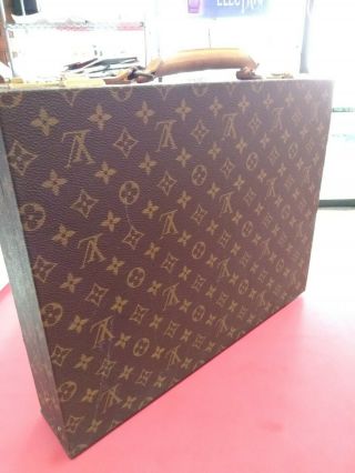 Louis Vuitton Vintage Attaché Case In Brown Monogram Canvas And Natural Leather