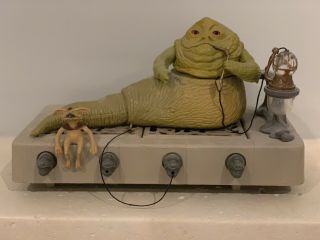 Vintage 1983 Kenner Star Wars Rotj Jabba The Hutt Action Figure Playset Complete