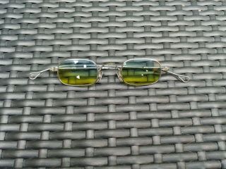 Lunor Sunglasses Titanium Frame Blue Yellow Lens Perfect Vintage Lunor