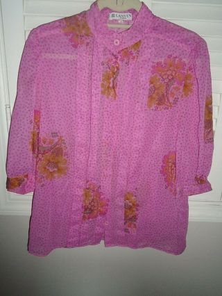Lanvin Paris: Floral Print 3/4 Sleeve Vintage Blouse/made In Italy/44/charming