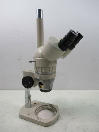 Vintage Olympus Sz Series Stereo Microscope Stereozoom W/ Base Stand Binocular