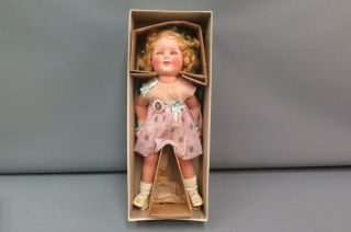 Rare Vintage 1930s Ideal Shirley Temple Composition Doll 18 " W Box Pin
