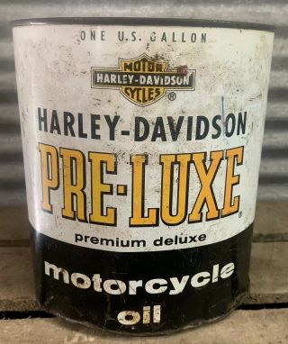 Rare Vtg Early 50s 60s 1 Gallon Harley Davidson Pre Luxe Motorcycle Oil Can