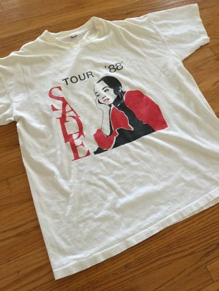 Rare Vintage Sade 88 Tour T - shirt 80’s Hip Hop Rock Rap Men’s Authentic 2