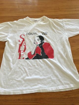 Rare Vintage Sade 88 Tour T - shirt 80’s Hip Hop Rock Rap Men’s Authentic 7