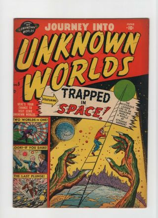 Journey Into Unknown Worlds 5 Vintage Marvel Atlas Comic Aliens Cover 10c