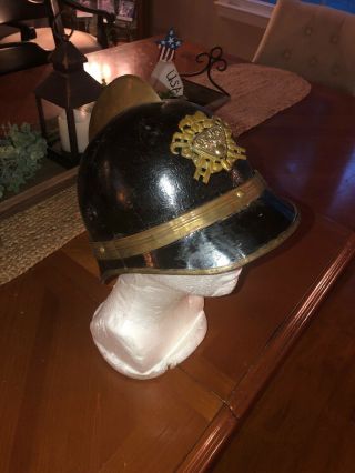 Rare Czech Czechoslovakia Vintage Antique Fireman Helmet Fire Department Wwii
