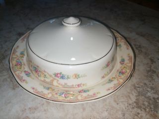 RARE Vintage Mt Clemens Round Covered Butter Dish w/lid Mildred EXC 6