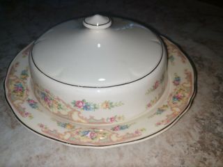 RARE Vintage Mt Clemens Round Covered Butter Dish w/lid Mildred EXC 8