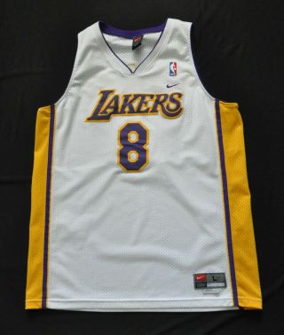 Kobe Bryant 8 Vintage Los Angeles Lakers Nike Swingman Jersey White Mens Large