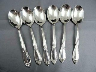 6 Rhapsody 5 Oclock Spoons By International Sterling Silver 5 3/8 Inch