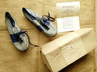 Vintage Rare Nos Ussr Cccp Cycling Shoes With Clips For Road Track Bike Pedals G