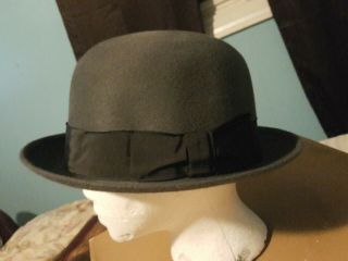 Stetson Dark Bowler Derby Hat - 7 - 1/8 Size - Stetson Box