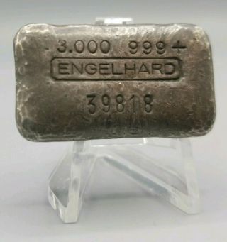 Engelhard 3oz.  999 Hand Poured Silver Bar Extremely Rare